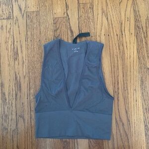 Grey v neck crop top